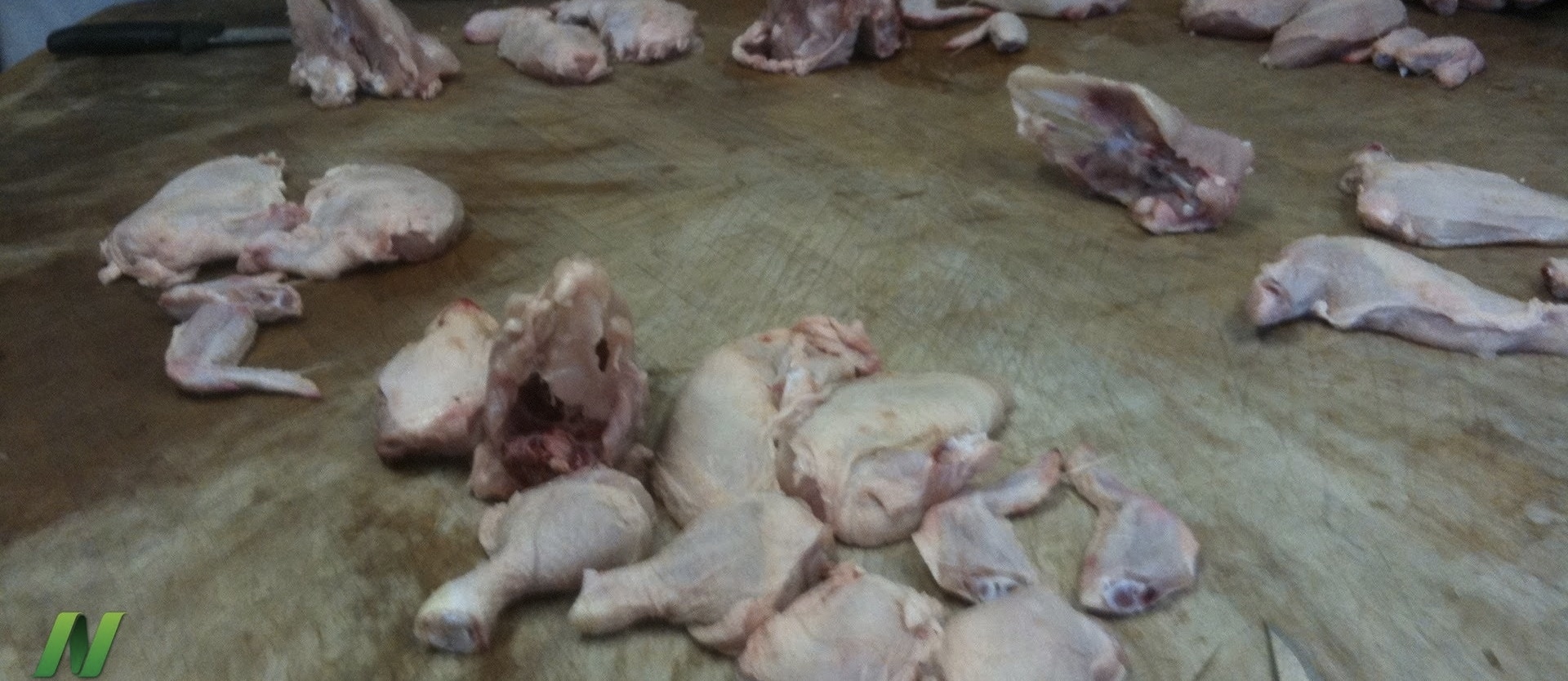 pieces of raw chicken