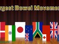 various countries' flags under a heading of "largest bowel movements"