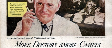 an old advert of a doctor recommending cigarettes