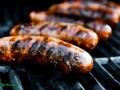 sausages on a grill