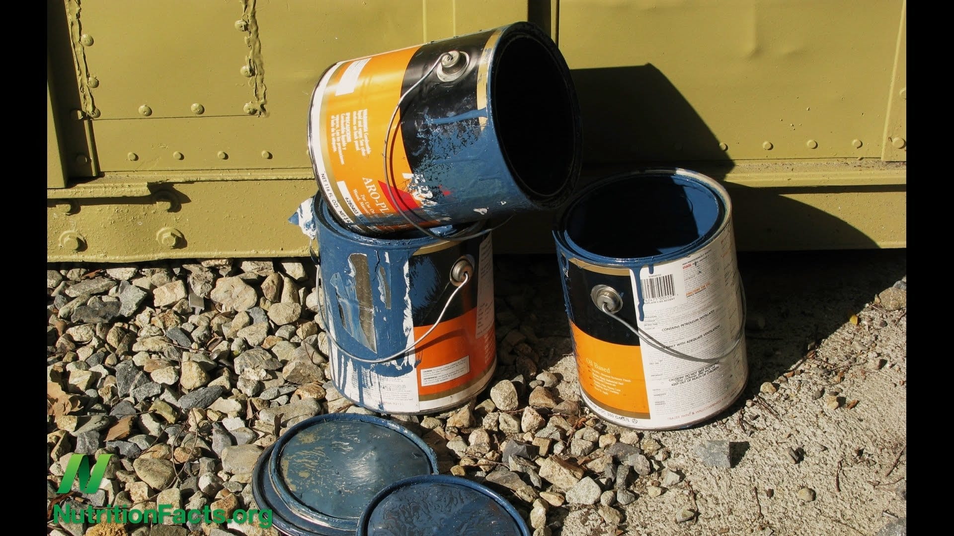 empty cans of paint