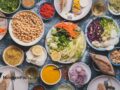 many plates of plant-based foods