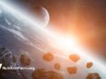 meteors in space