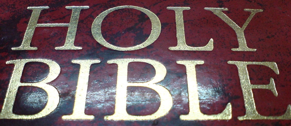 close-up of a bible cover