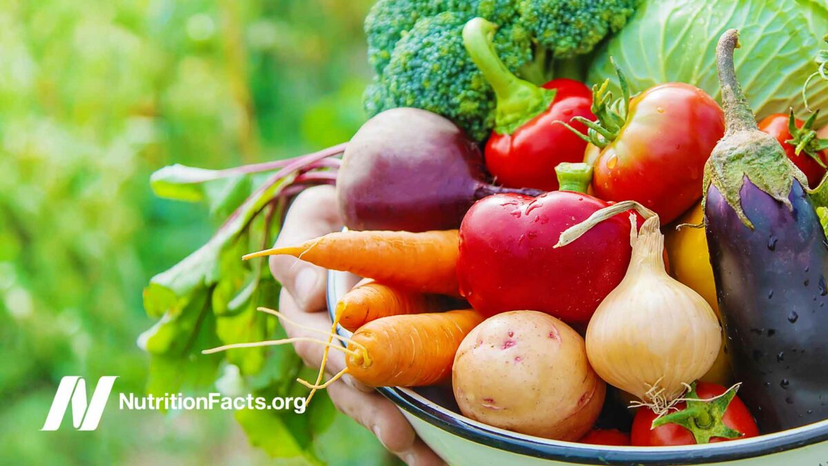 fresh, uncut vegetables