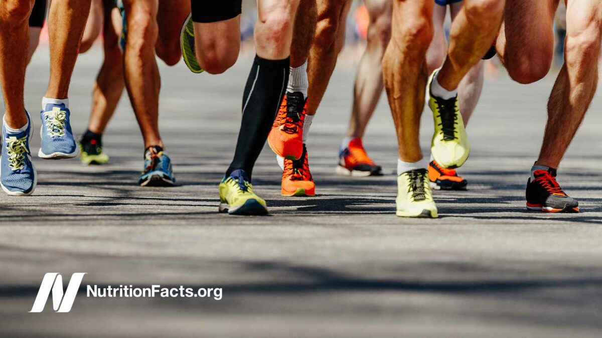 the feet of a group of runners