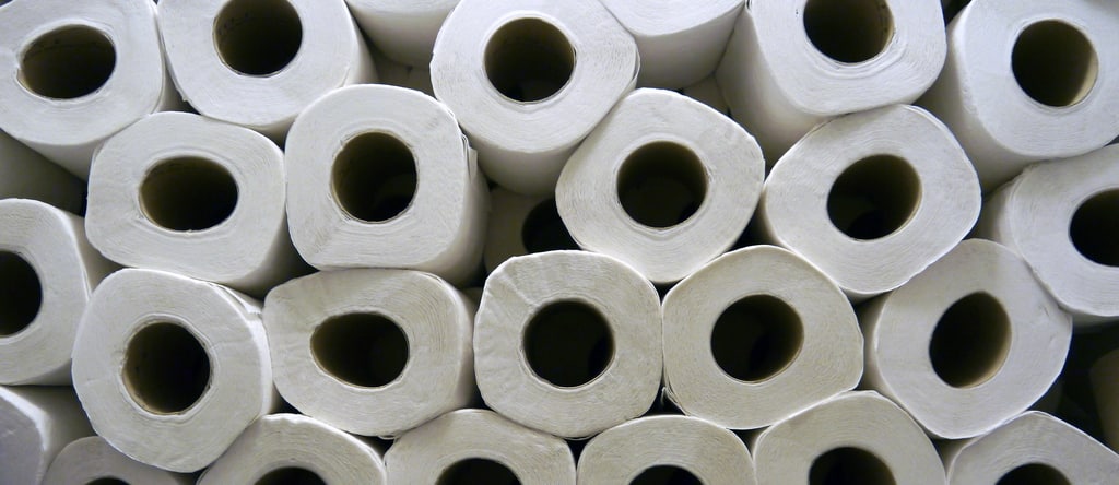 rows of toilet paper