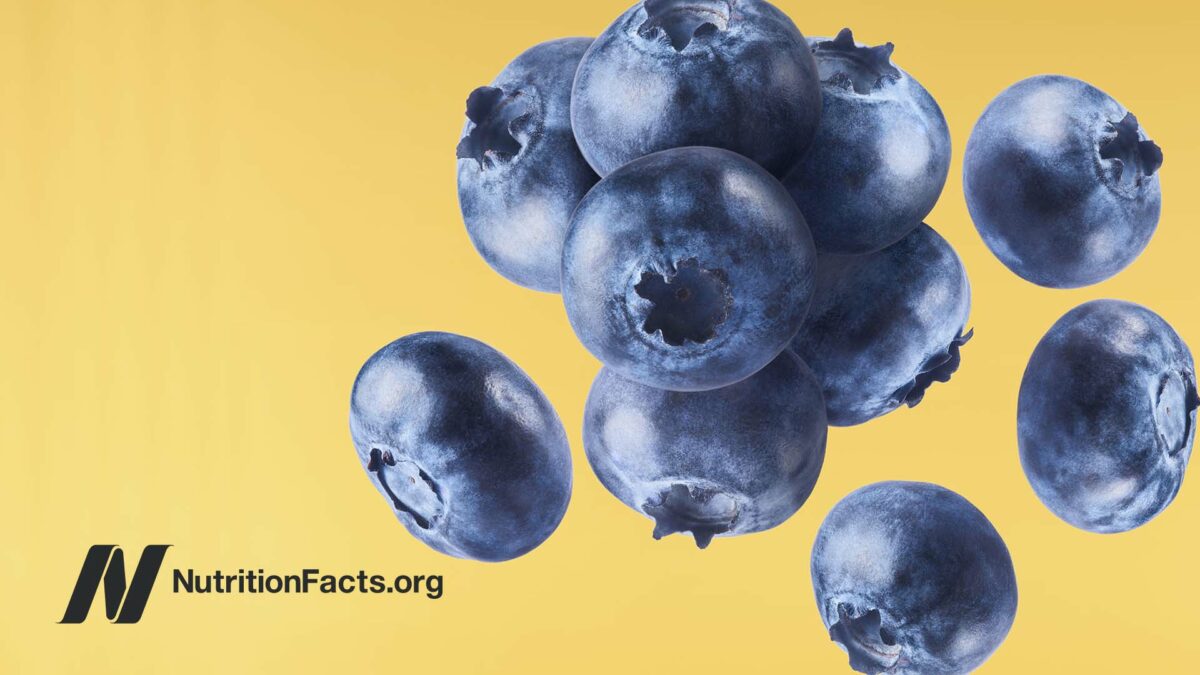 blueberries on a yellow background