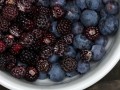 bowl of blueberries and blackberries