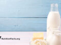 milk and butter on a blue background