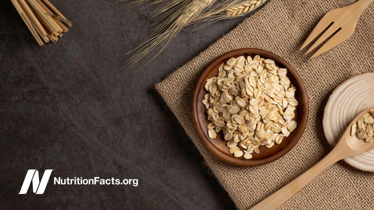 bowl of dry oats on a slate table