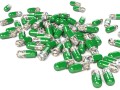 green and white capsules