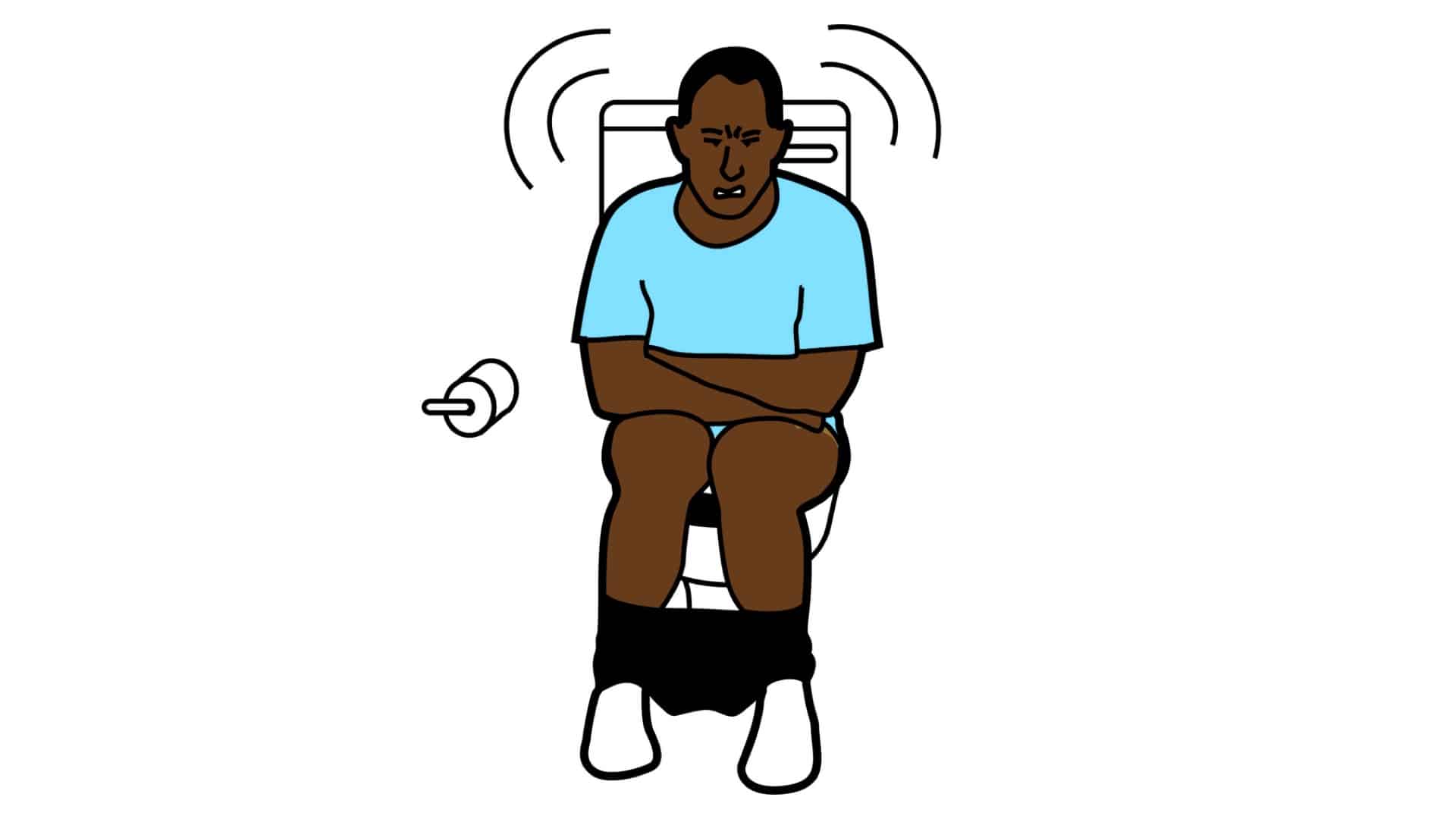 illustration of a person sitting on a toilet