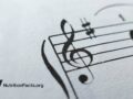 close-up of sheet music