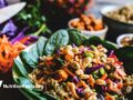 dishes of assorted colorful plant-based foods