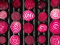 beet slices laying on a grill