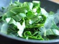 pan of sliced kale