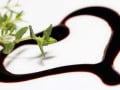 shape of a heart made with balsamic vinegar