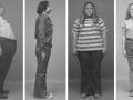 before and after weight loss photos of two people