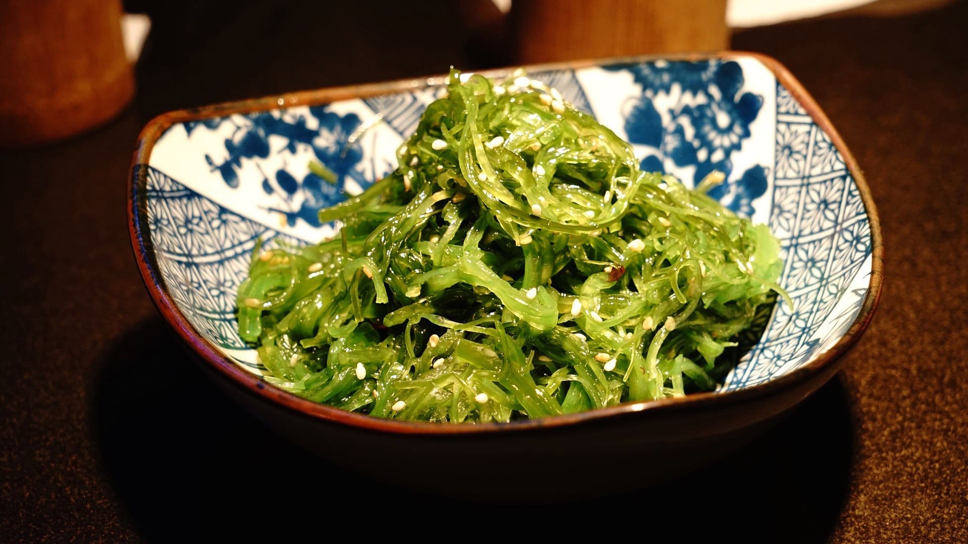 dish of wakame seaweed salad