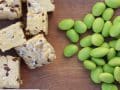cubes of tempeh and shelled edamame