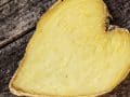 slice of ginger in the shape of a heart