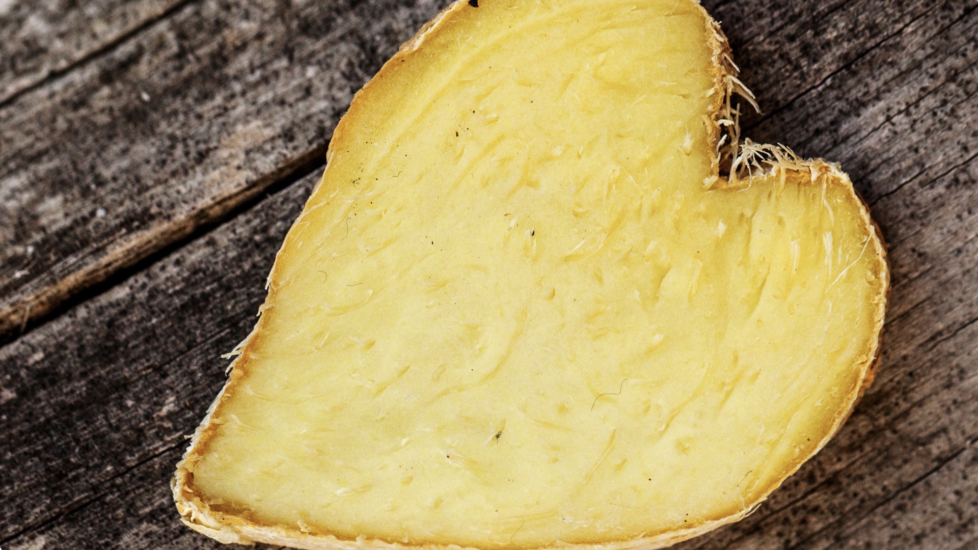 slice of ginger in the shape of a heart