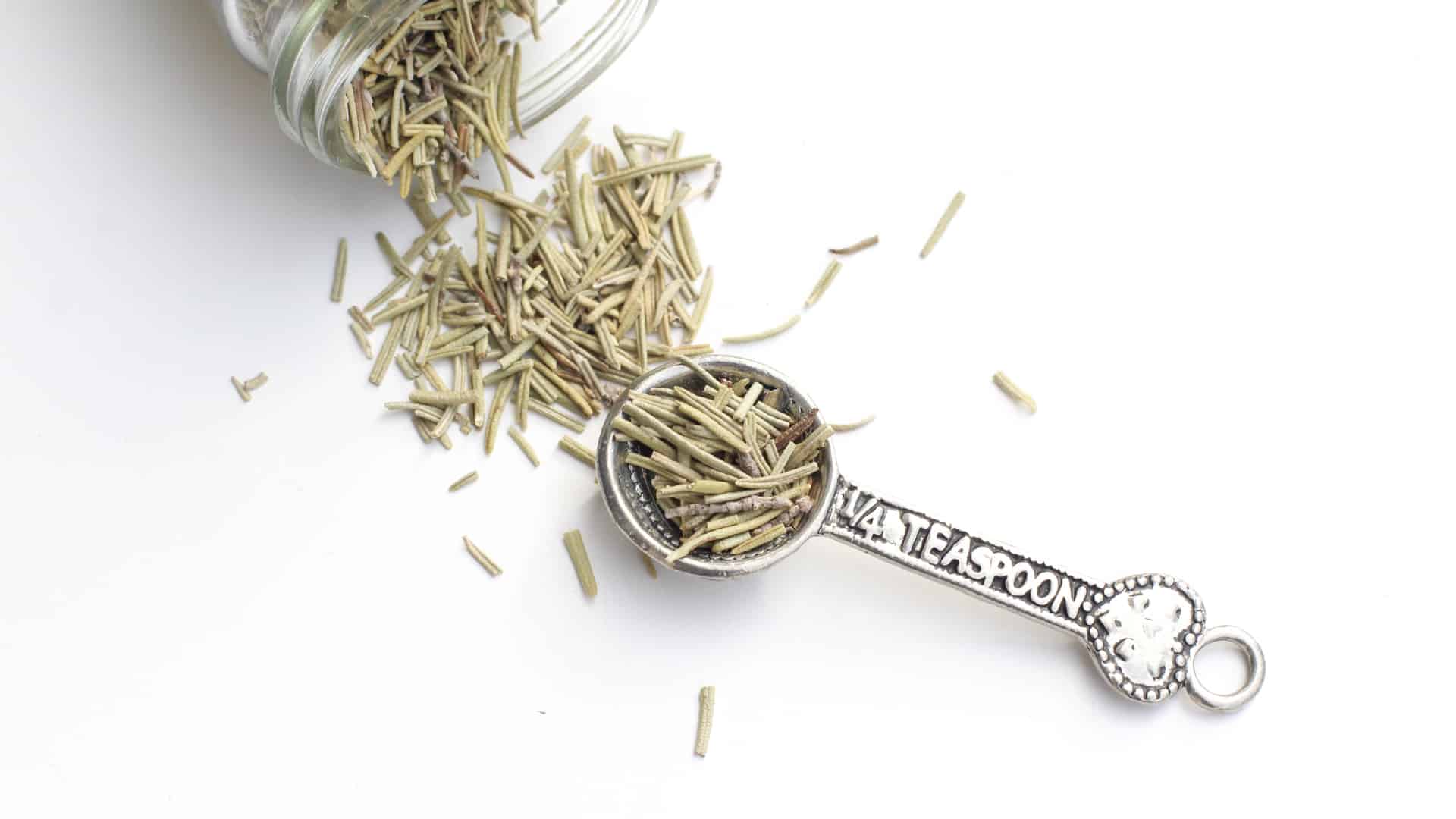 quarter teaspoon filled with dried rosemary