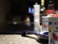 container of salt on a kitchen counter