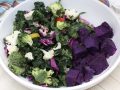 bowl of various vegetables and purple sweet potato