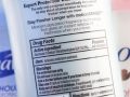 back of antiperspirant showing ingredients and warnings