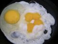 eggs frying in a pan