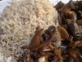 cooked rice and mushrooms