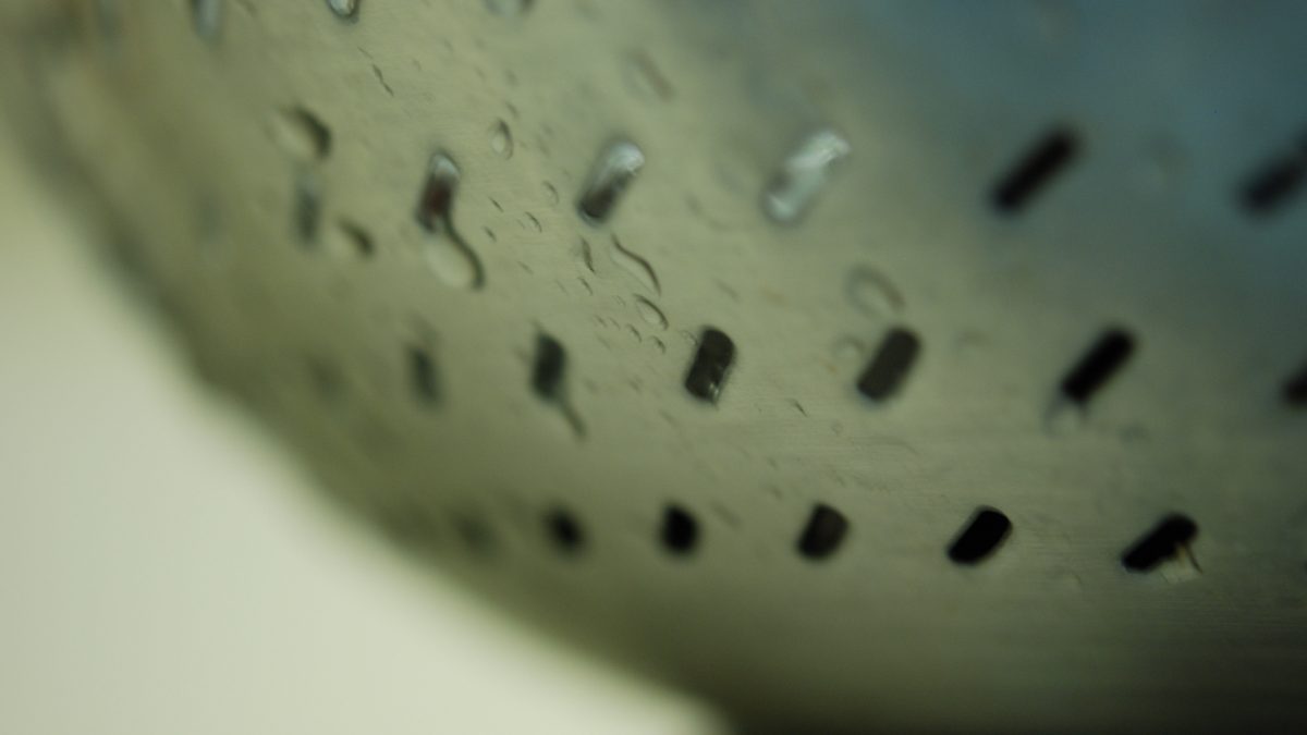 close up of a collander