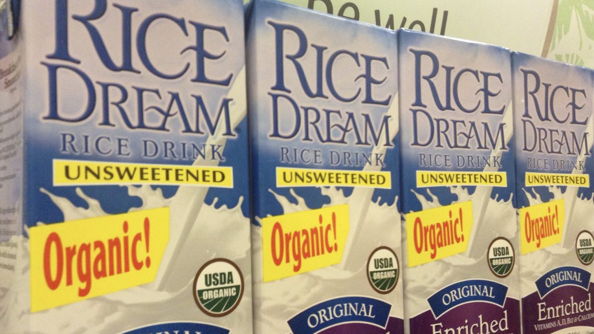 cartons of rice milk