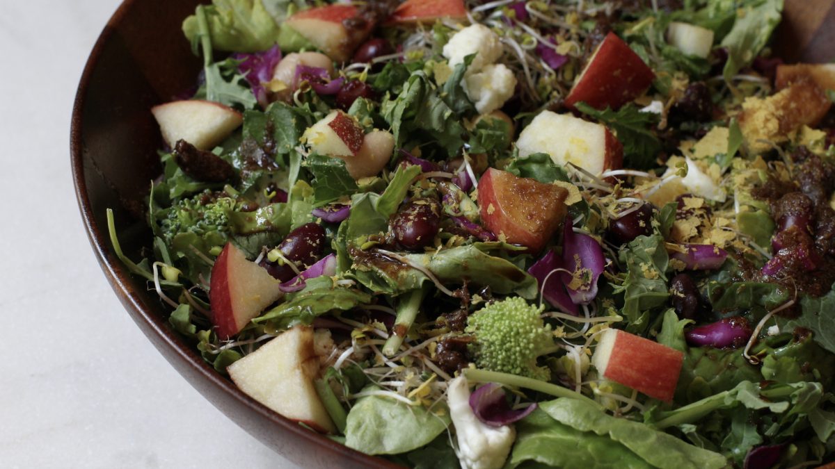 bowl of various fruits and vegetables