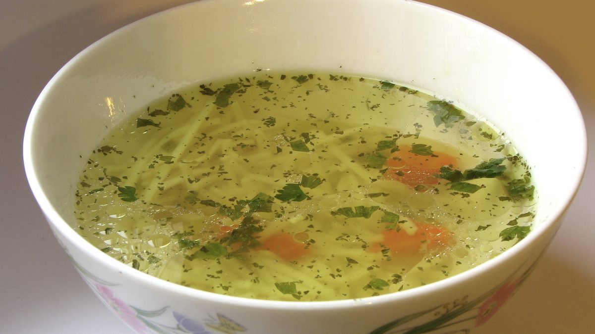 bowl of chicken noodle soup