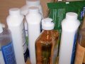 bottles of cleaning products