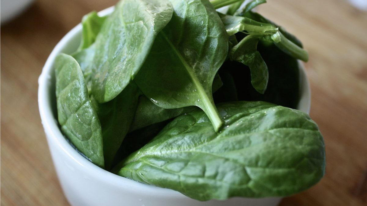 bowl of baby spinach