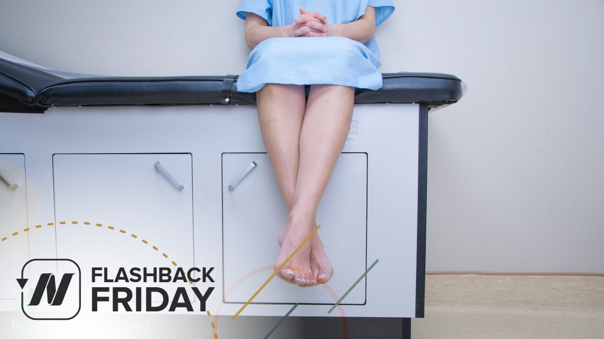 person sitting on an examination table