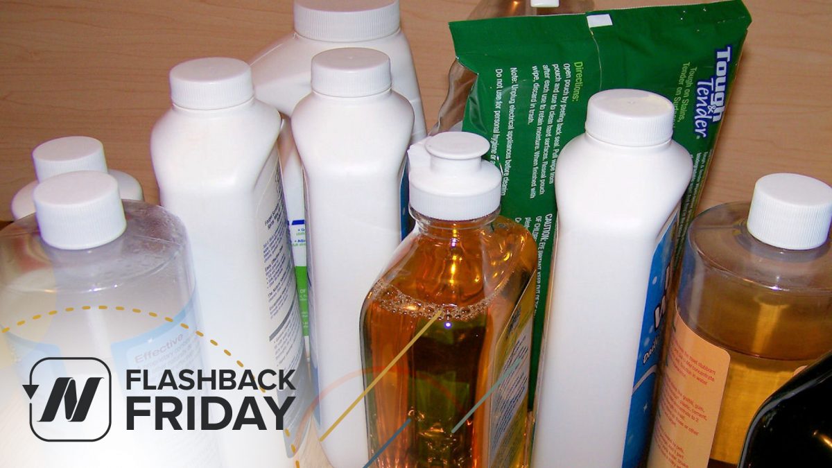 bottles of cleaning products