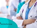 female doctor in front of medical group