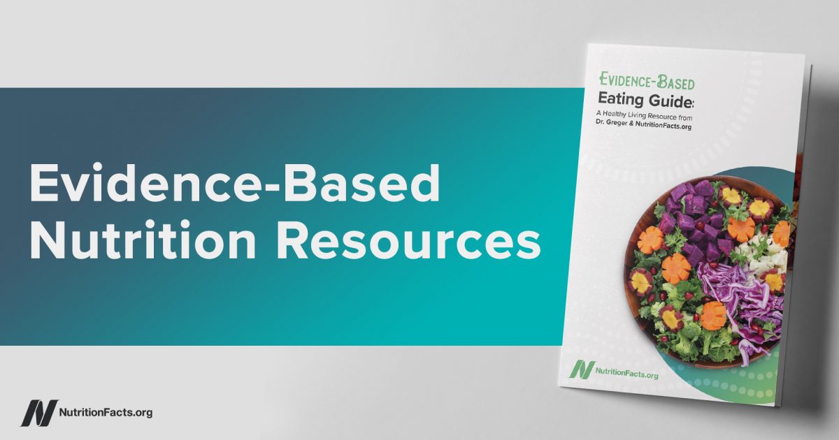 Healthy Eating Guide on blue and gray background