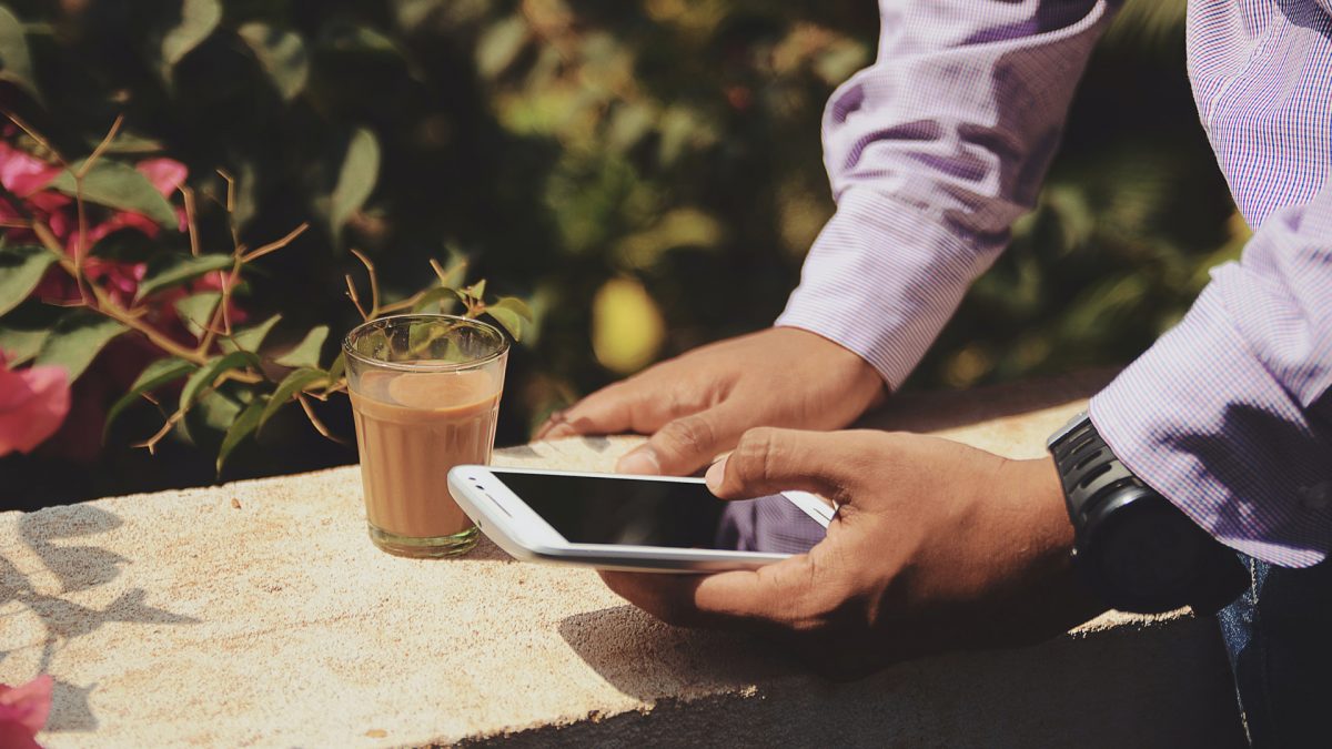 man using a cell phone