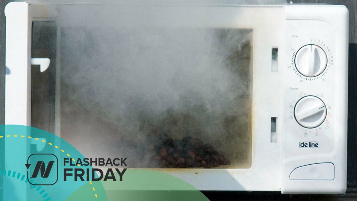 microwave with smoke coming out