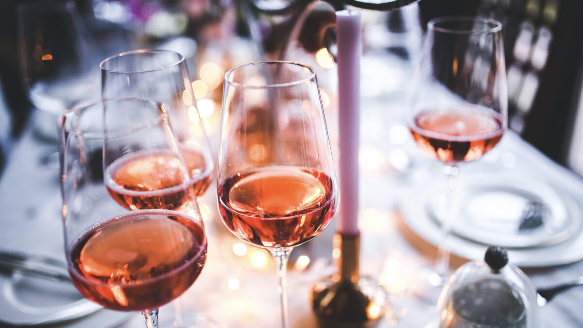 Wine in glasses