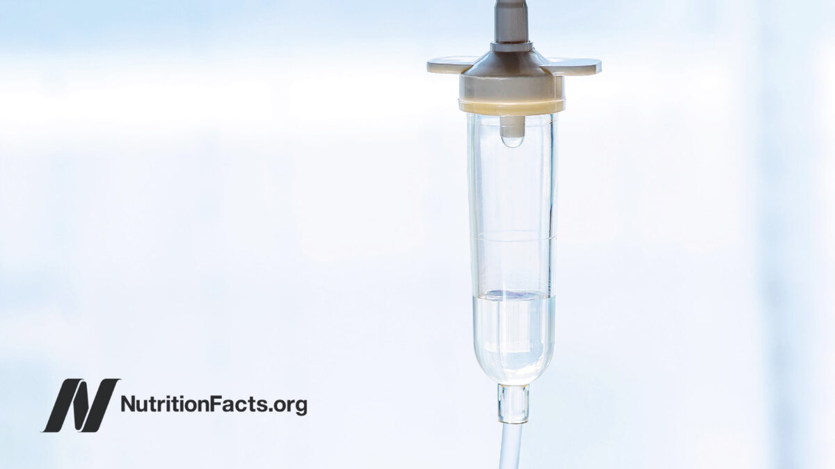 close-up of iv fluid drip