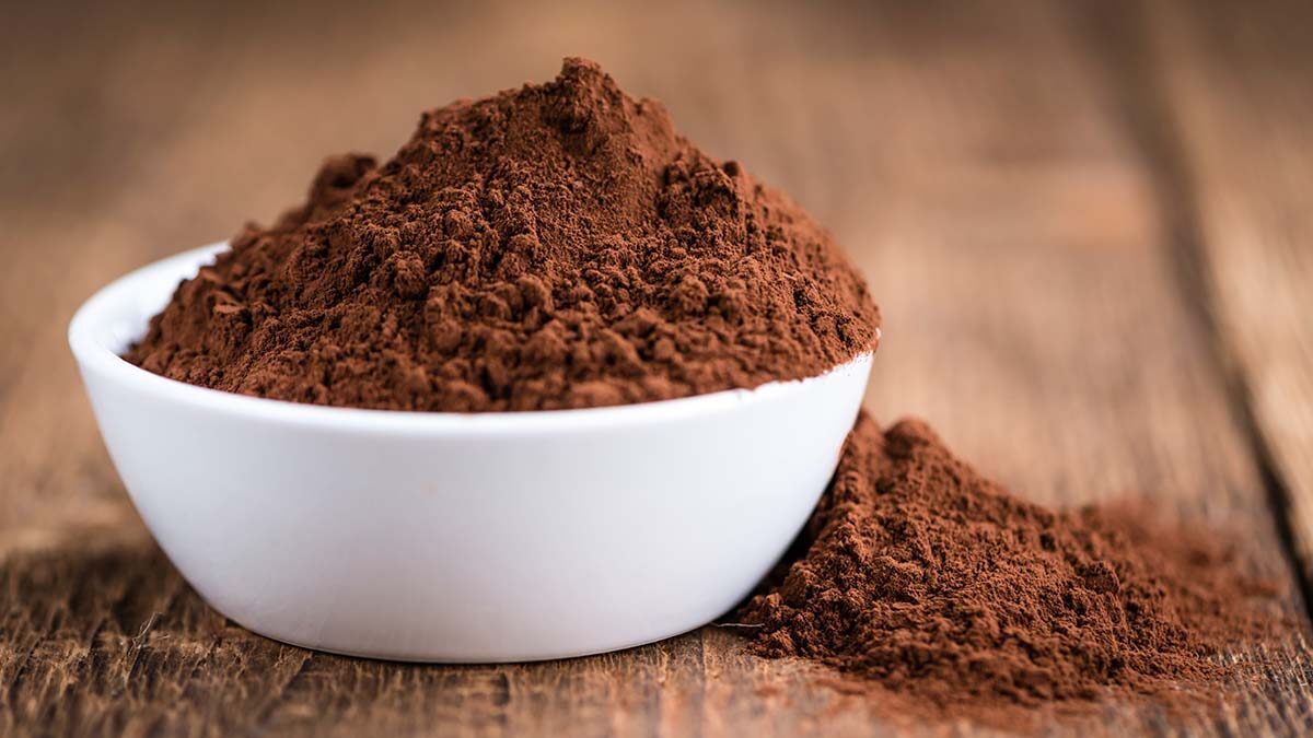 bowl of cocoa powder