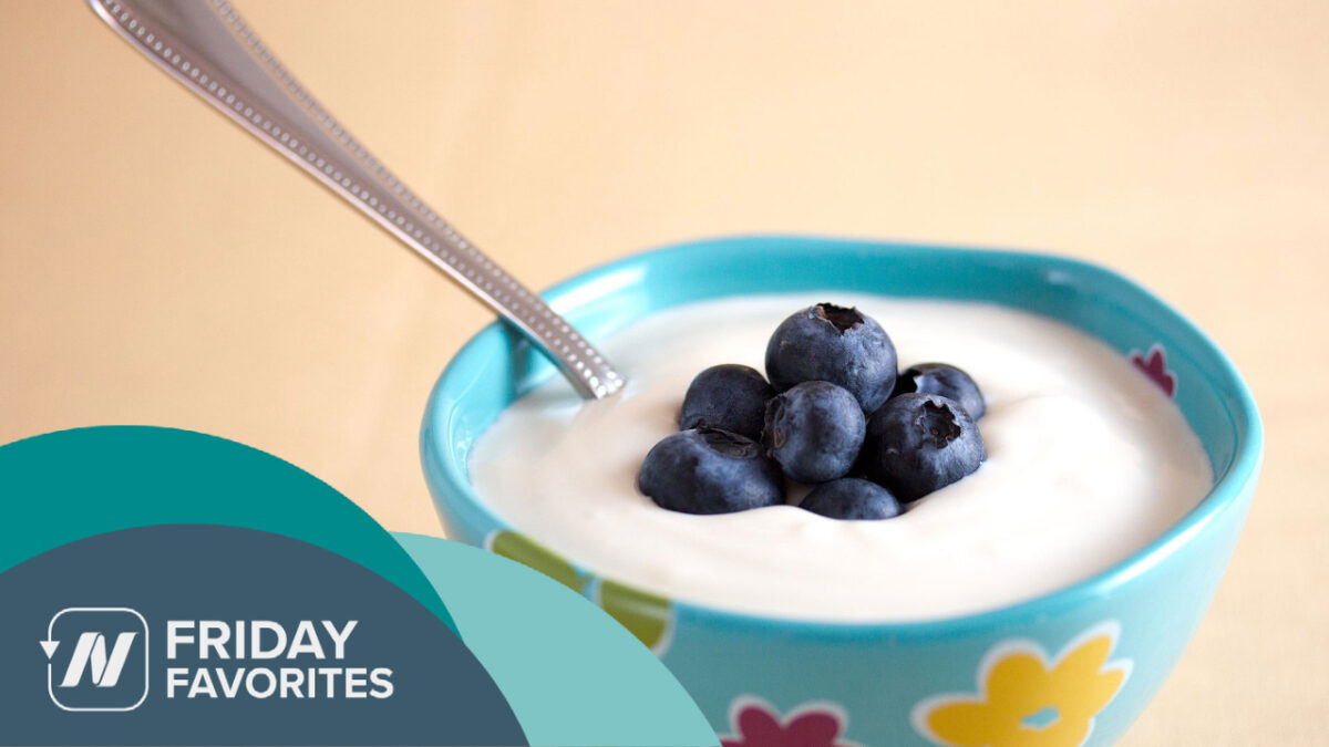 bowl of yogurt with blueberries