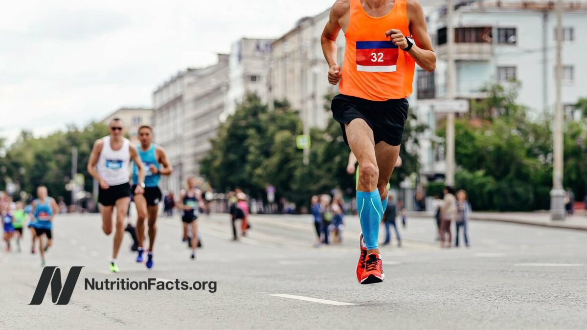 Runner at the head of a race